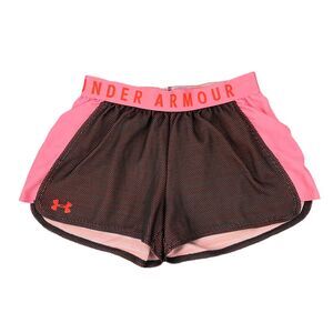 Under Armour Play Up Shorts Womens S Small Pink Elastic Waist Unlined HeatGear